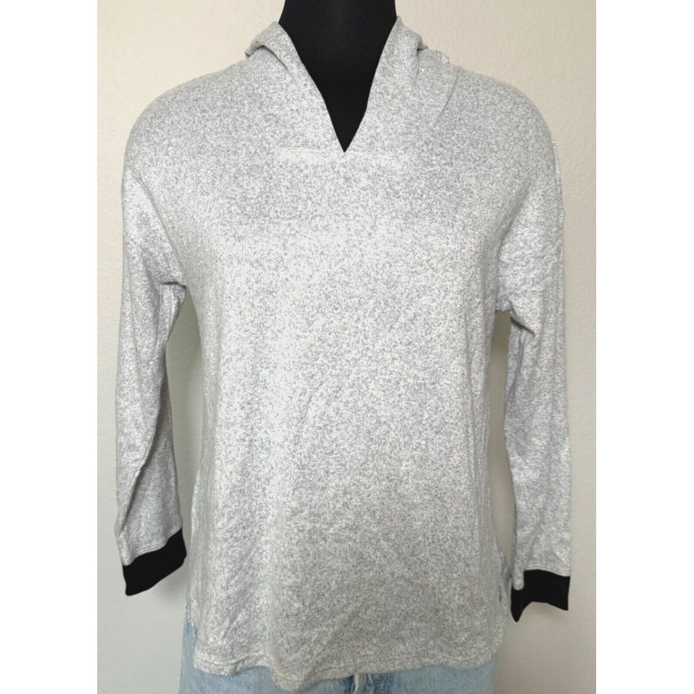 Cuddl Duds Lightweight Comfort Hoodie Rib Trim Women Size PM Ivory A470041 - Picture 1 of 10